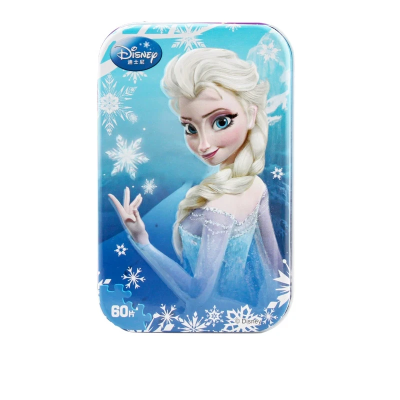Disney Frozen Elsa Prinses Sneeuwwitje zeemeermin Anime Cartoon Iron Box 60 Stuks Foto Puzzel Geschenken Cosplay Speelgoed Jongens en Meisjes