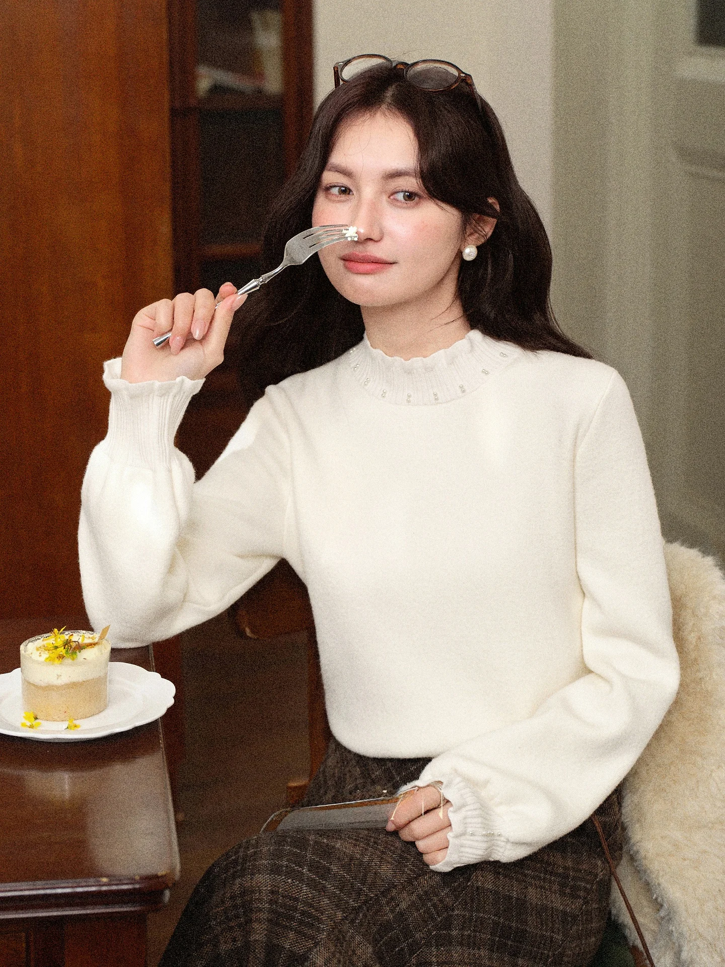 

Мягкий хлопковый длинный вязаный свитер с высоким воротником для женщин, теплый, модный, для ношения под одеждой