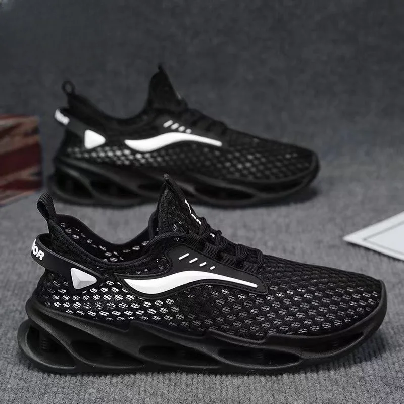 Men's Breathable Mesh Running Shoes Low Cut Sporty Casual Thick Sole Comfortable All-Match Flat Help Summer Spring Season - view 3