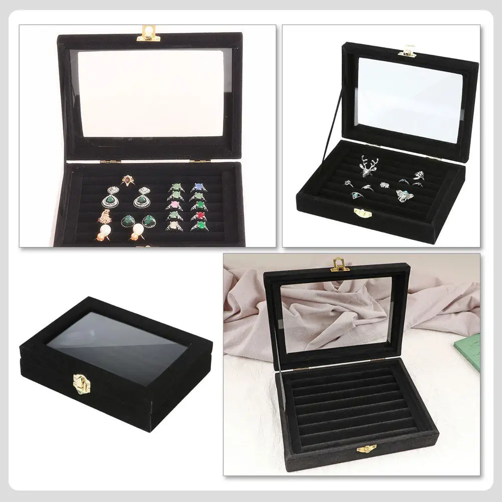 

Премиум-органайзер для ювелирных украшений: шкатулка для колец, ожерелий, серег, дорожный футляр с многосекционной конструкцией, стильный черный кейс для украшений