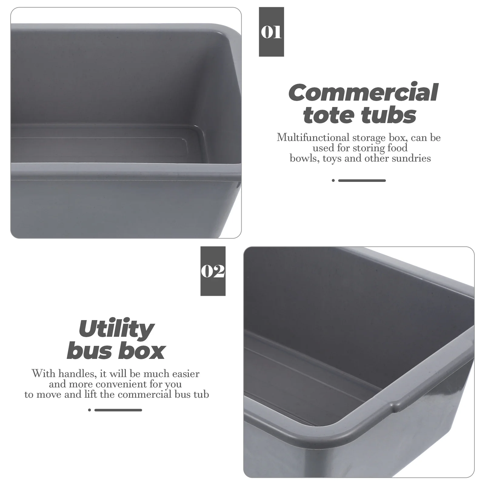 Restaurant Bus Tub Tubs Waste Bin Dish Wash Basin Rectangular Plastic Storage Boxes Multipurpose