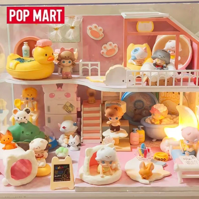 

Pop Mart Dimoo Cat Paradlse Series Original Blind Box Surprise Mystery Box Cute Anime Action Figure Ornaments Figurines