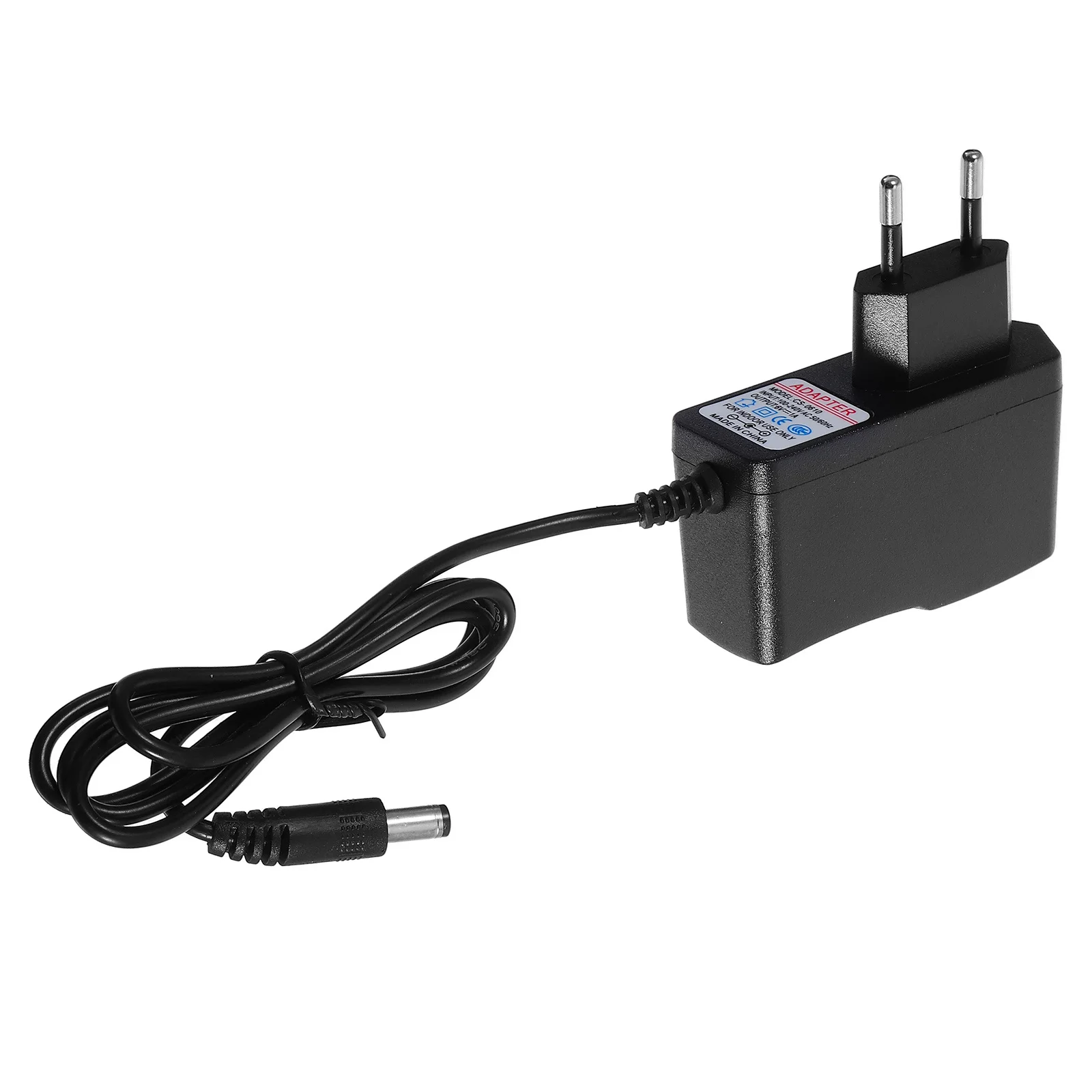 

6V 1A Power Adapter Black 5.5Mm X 2.1Mm Eu Plug Dc Output 100-240V Input For 6V Devices Home Travel Use Two
