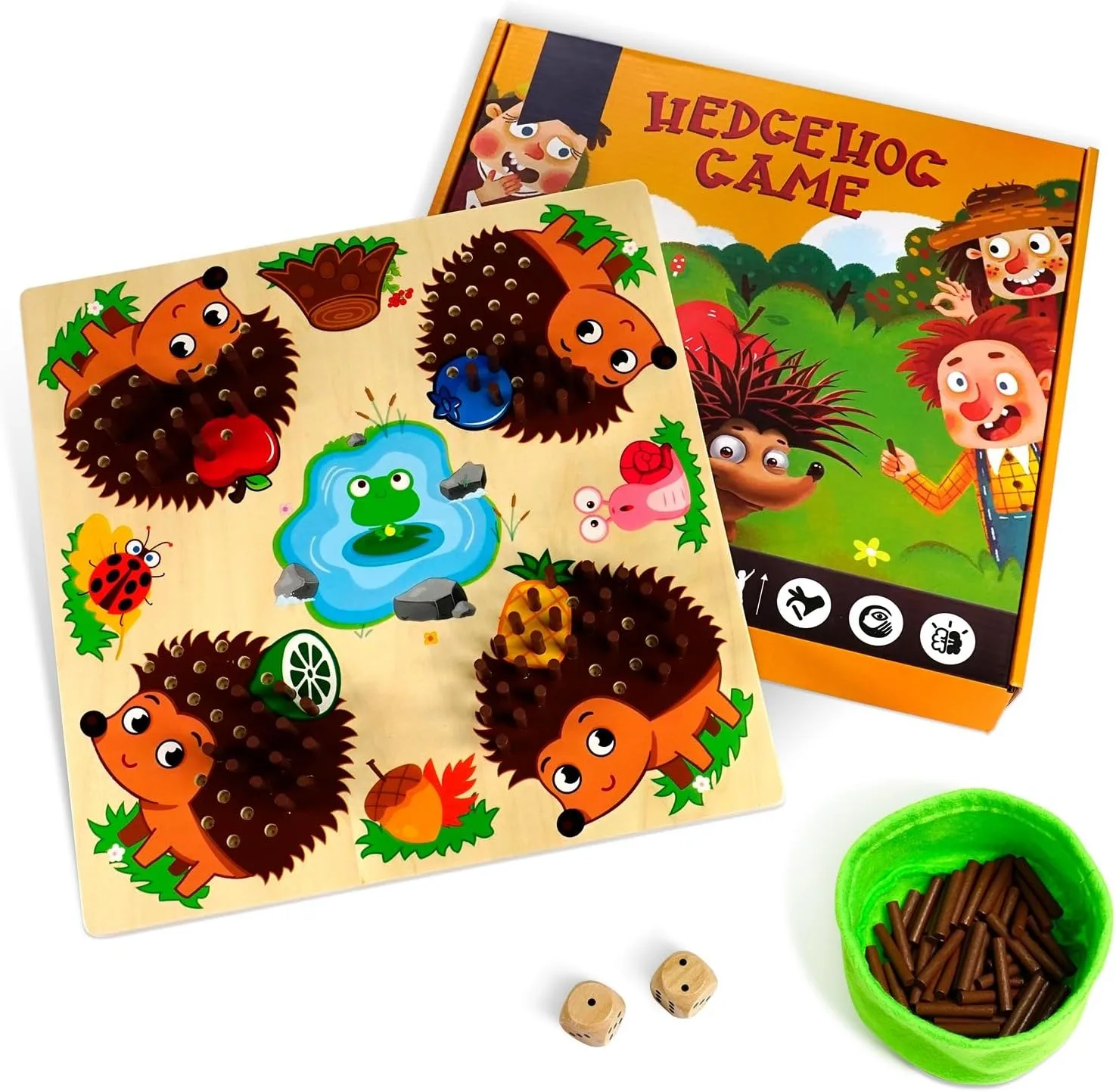 

Educational Wooden Hedgehog Sensory Puzzle Toy -Toddlers Counting Matching Game,Montessori,Board Game for Kids Birthday gift,3+