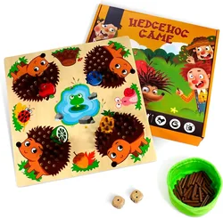 Educational Wooden Hedgehog Sensory Puzzle Toy -Toddlers Counting Matching Game,Montessori,Board Game for Kids Birthday gift,3+