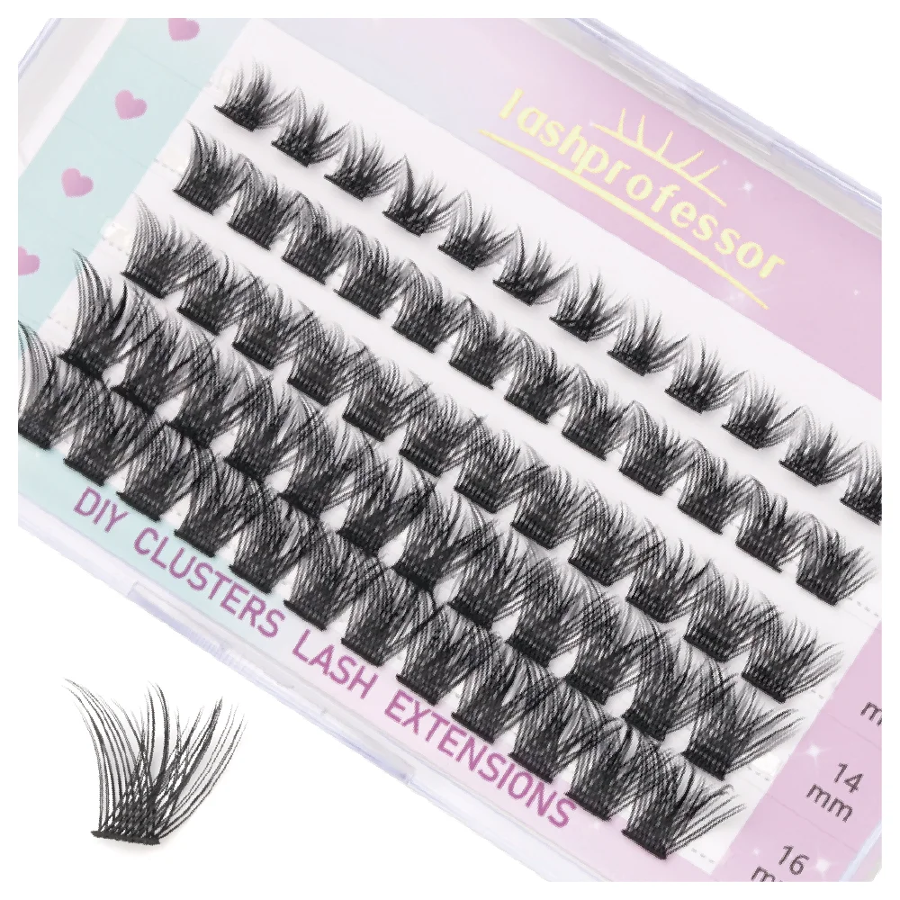 

Lashprofessor DIY Individual Clusters Volume Lash Extensions Natural Segmented False Bundles Eyelashes Makeup Faux Mink Lashes