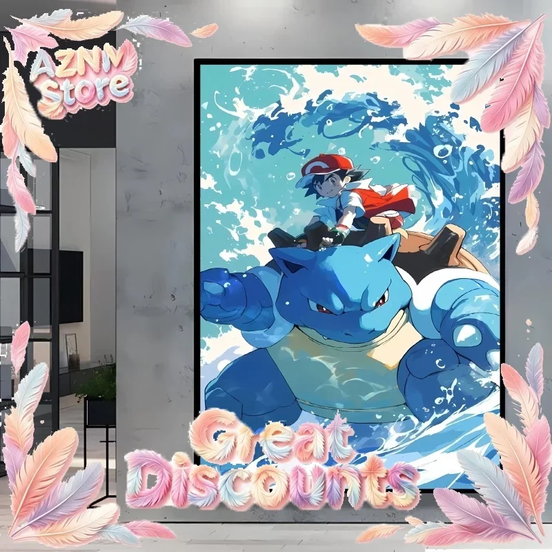 2026 Japanese Anime Canvas Paintings Pokemon Pikachu Poster Cartoon Character Picture Bright and Clear Colors High Quality Ho