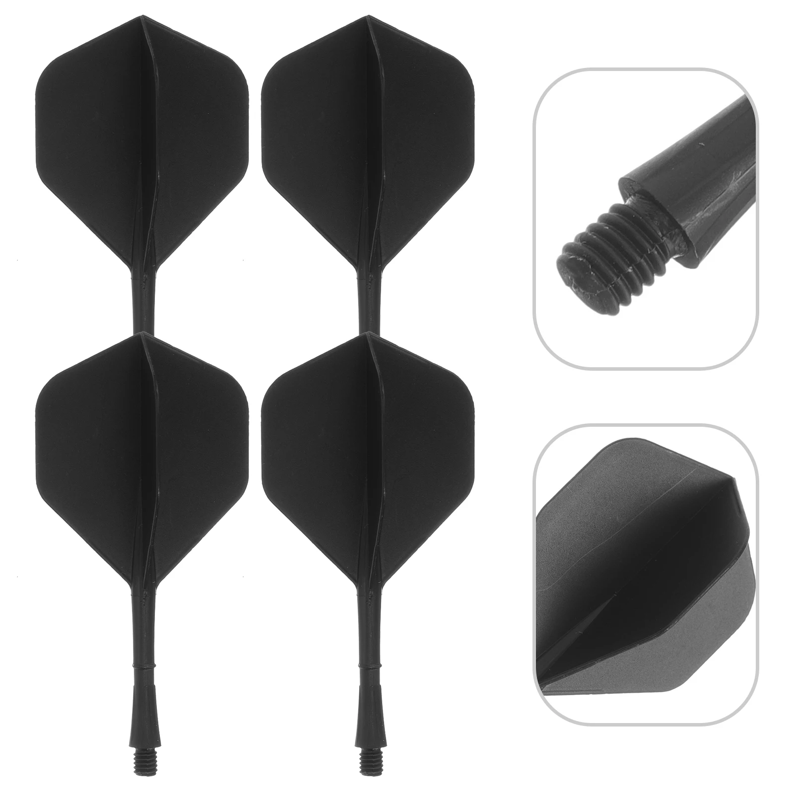

10 Pcs Dart Tail Leaf Pole Flights for Soft Tip Supplies Smooth Flying Tails Universal Black Game Portable