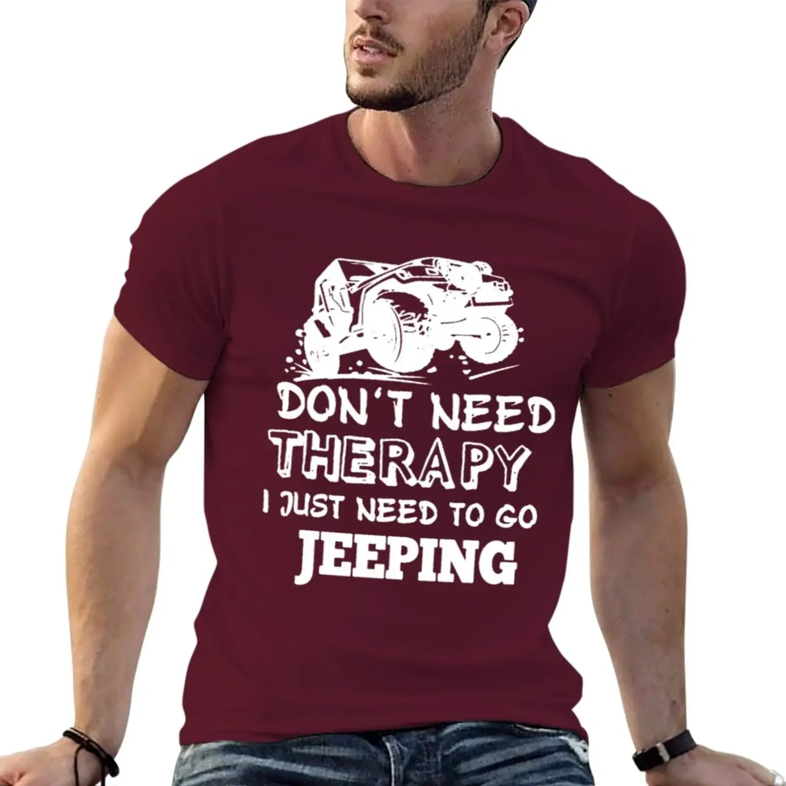 Summer top plain white t shirts men clothing harajuku graphic I Just Need To Go Jeeping T-Shirt sweat shirts boys animal print