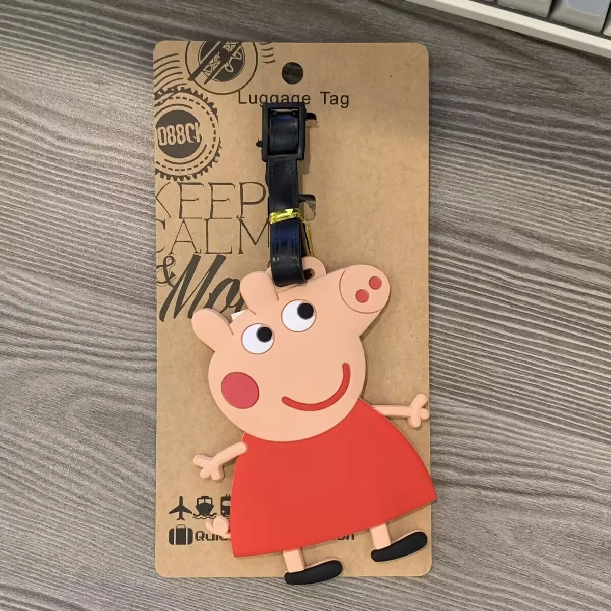 Accesorios de viaje de dibujos animados de Peppa Pig, etiqueta de equipaje de Gel de sílice, soporte de dirección de identificación de maleta, etiqueta de embarque de equipaje, etiqueta portátil