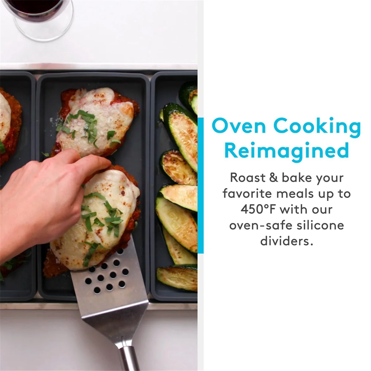 Sheet Pan Dividers for Easy Cooking & Meal Prep - Oven, Microwave, Dishwasher, Fridge-Friendly Nonstick Silicone Trays