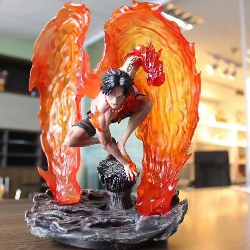 Patung Portgas D Ace Flames of Resurrection GK, Patung Tinju Api Ace, Model Koleksi Anime, Figur Aksi, Ornamen, Hadiah