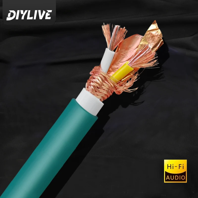 كابل إشارة نحاسي كريستالي واحد 8N عالي الرياح مطلي بالفضة كابل صوت HiFi كابل كبير بطبقتين من طبقة حماية أساسية