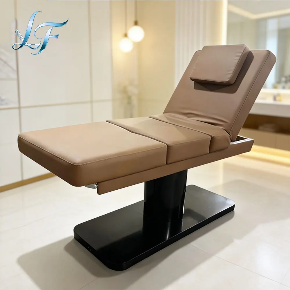 Professional 3 Motors Hydraulic Electric Bed Curved Surface Massage Couch For Facial Lash Studio