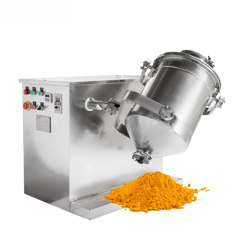 Small Blender Rotating Drum Washing Powder Mixer 3D Motion Mixing Machine