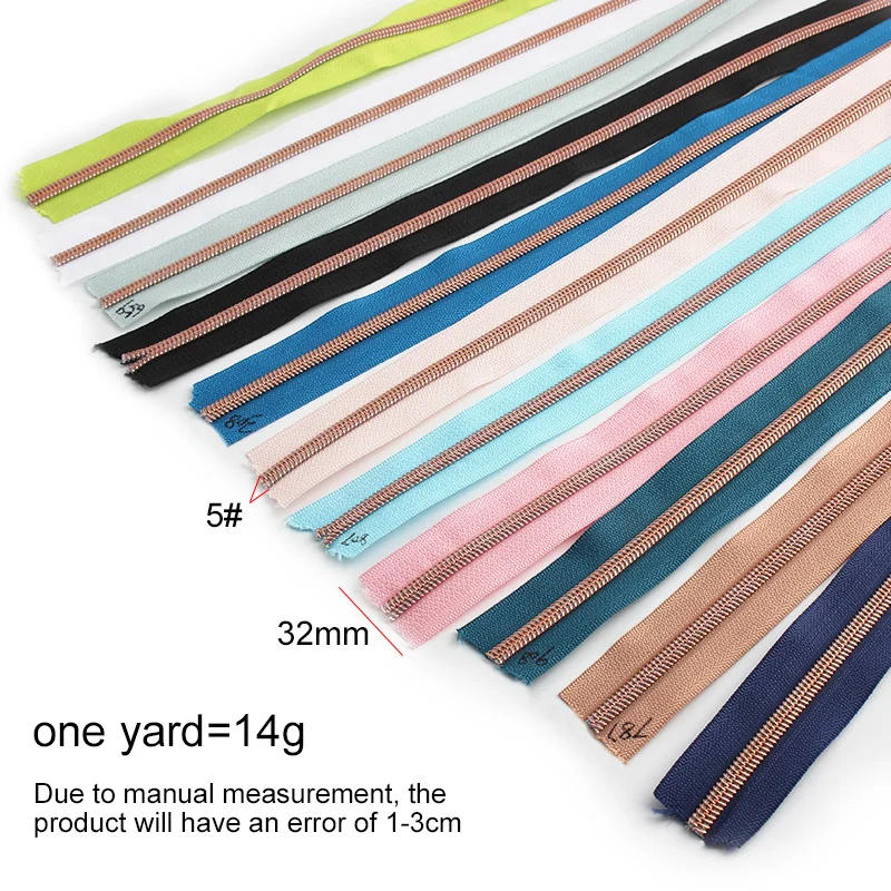 30-100 Yards 5# 32mm 11 Colors Nylon Teeth Zippers DIY Sewing Accessories Nylon Coil Zipper Roll for Bag Clothes Repair Kit