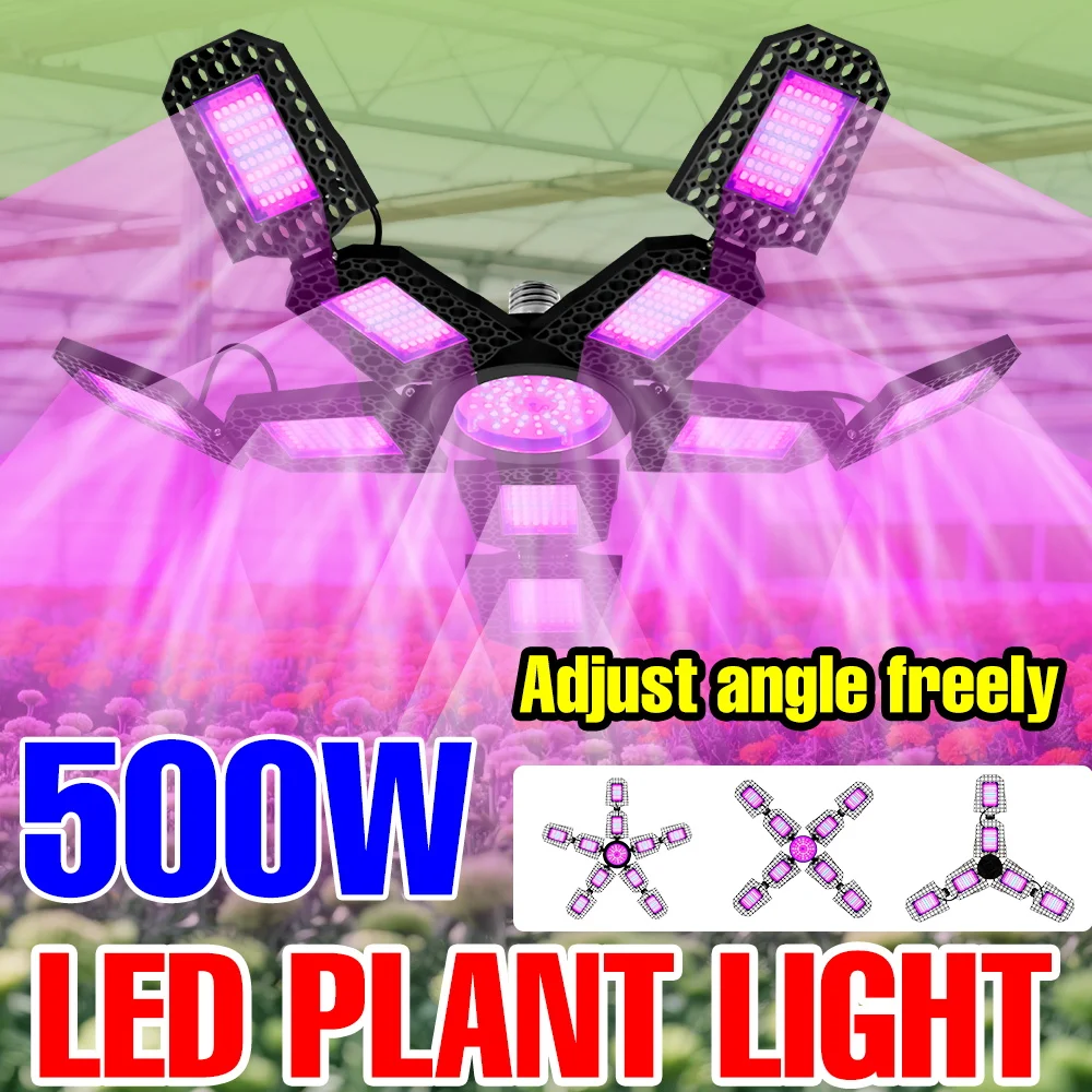 

500 Вт E27/E26 светодиодная лампа для выращивания растений полного спектра, лампа для выращивания растений, теплица, гидропоника, коробка для роста фруктов, заполняющее освещение