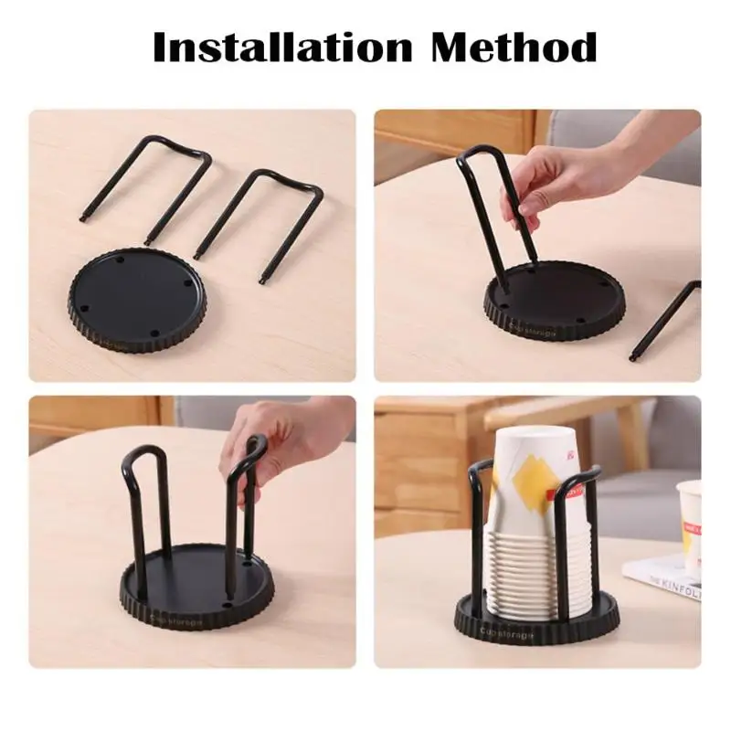Easy Install Paper Cup Holder No Drilling Disposable Cup Storage Rack for Bathroom Kitchen Office Break Room