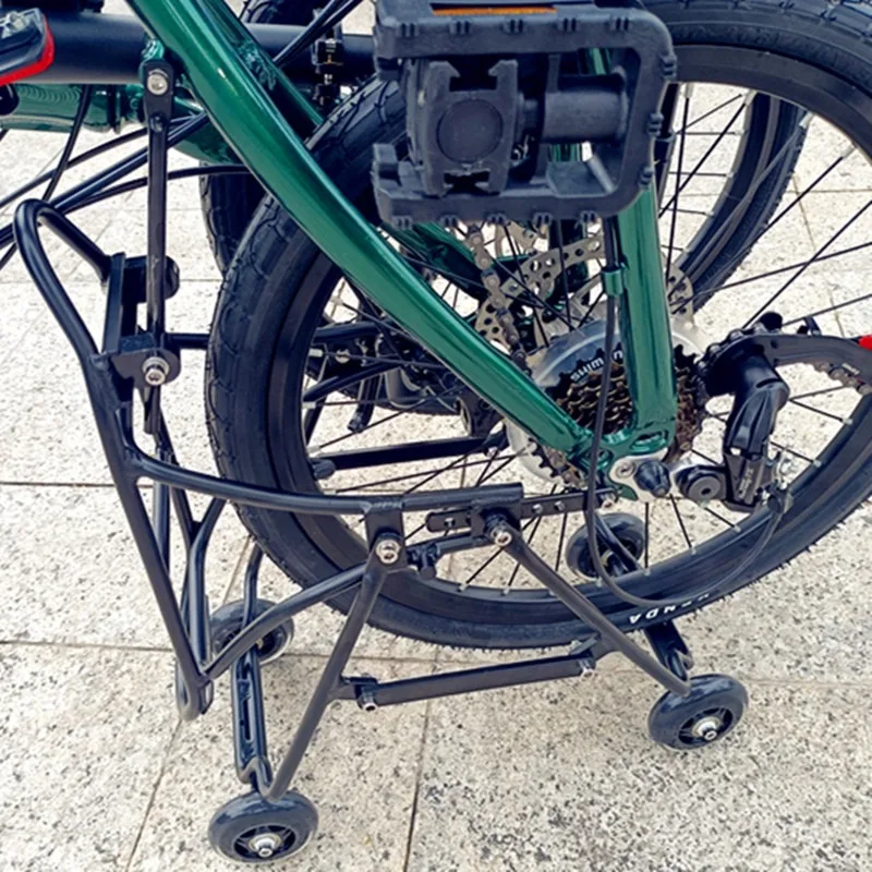 Aluminum Alloy Bike Racks 20-inch Folding Bicycle Pusher Sturdy Durable Smooth Bicycle Racks Sturdy Bicycle Accessories