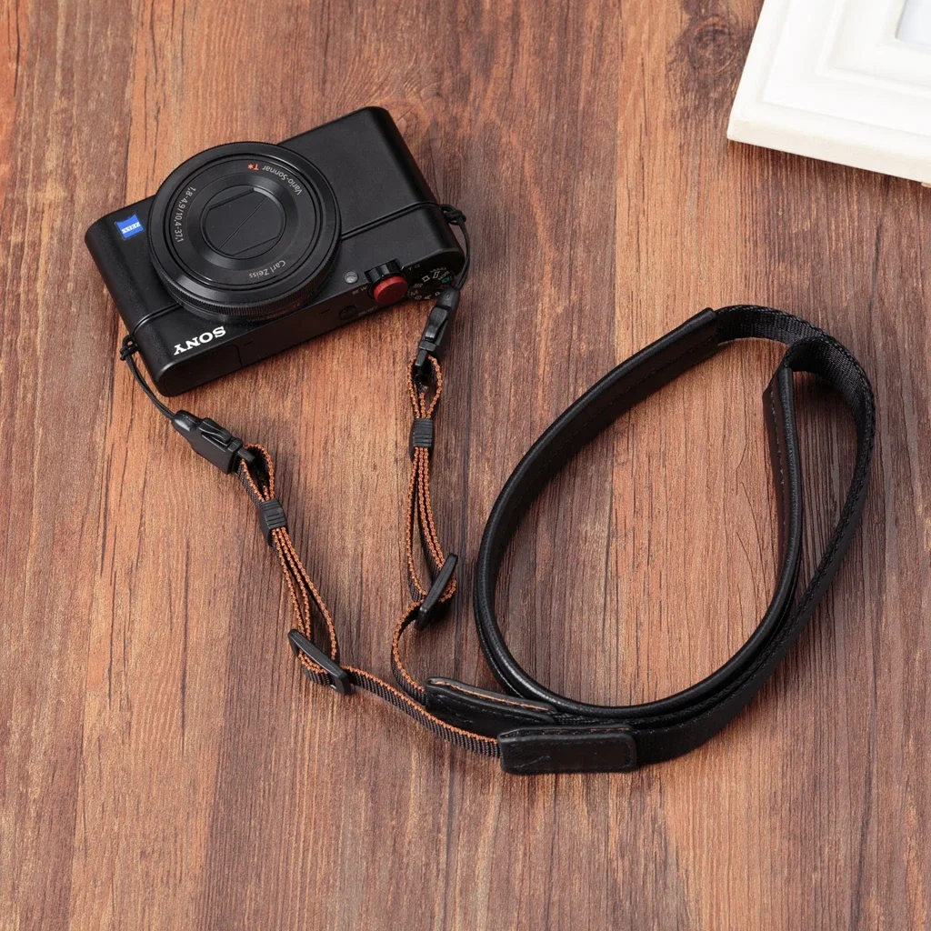 Applicable black card RX100M3M4M5M6M7GR23G7X23 micro single camera sheepskin strap shoulder
