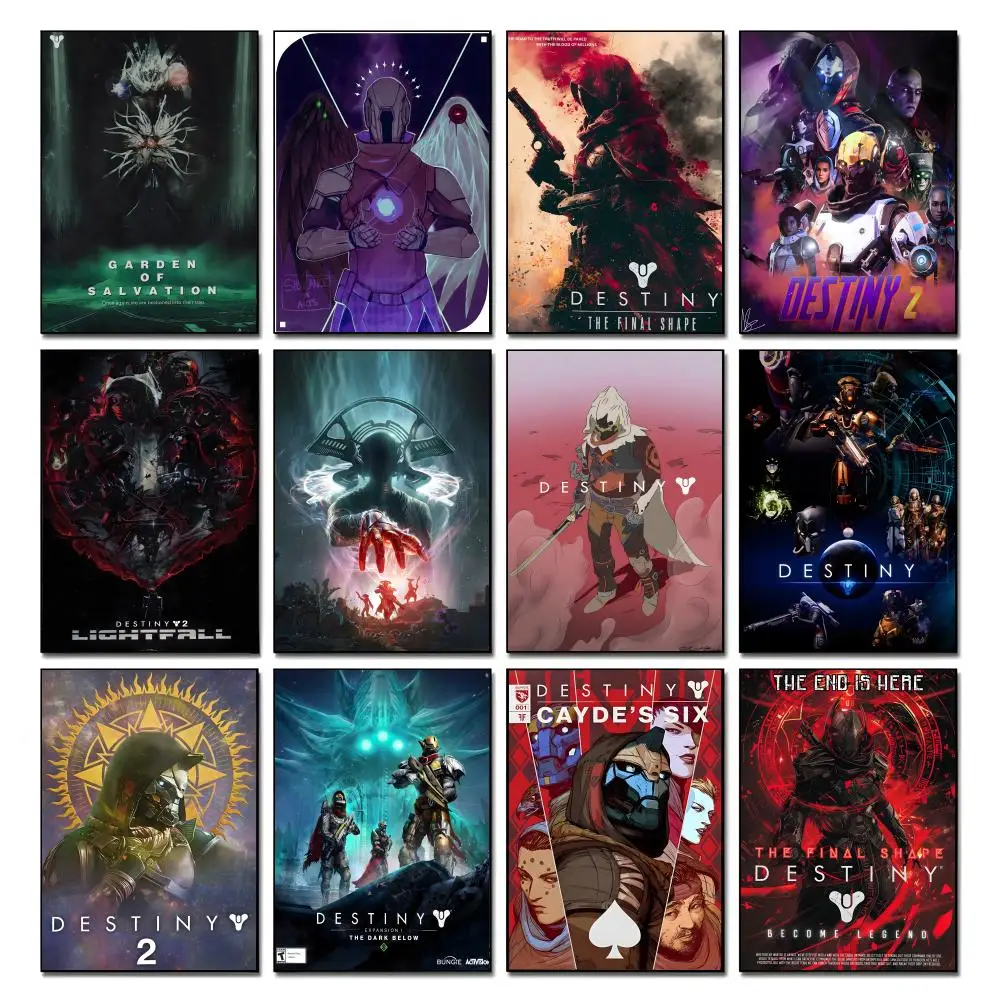 Póster artístico HD, impermeable, adhesivo para pared, decoración del hogar (salón, dormitorio, bar), estética del juego D-Destiny 2