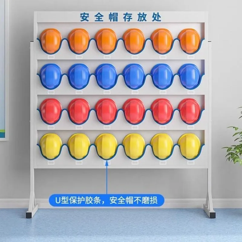 Hard hat storage rack Floor-to-ceiling factory hard hat storage rack Construction site hard hat rack Safety helmet placement rac