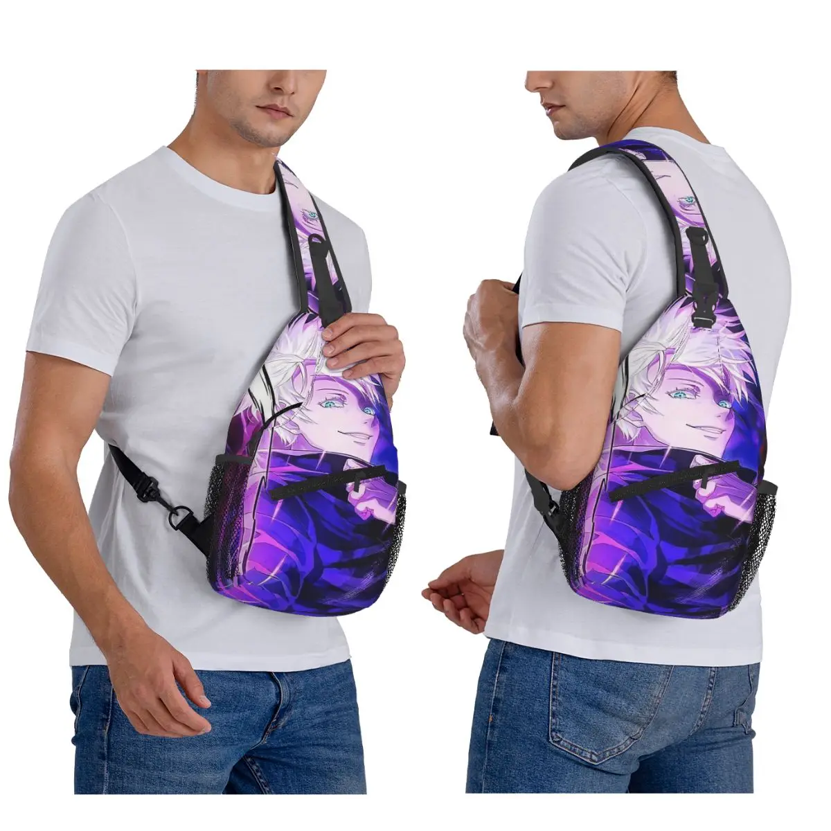 

Satoru Gojo аниме дзюдзюцу кайсен нагрудная сумка мужской слинг рюкзак через плечо нагрудная сумка дорожный походный рюкзак сумка на плечо