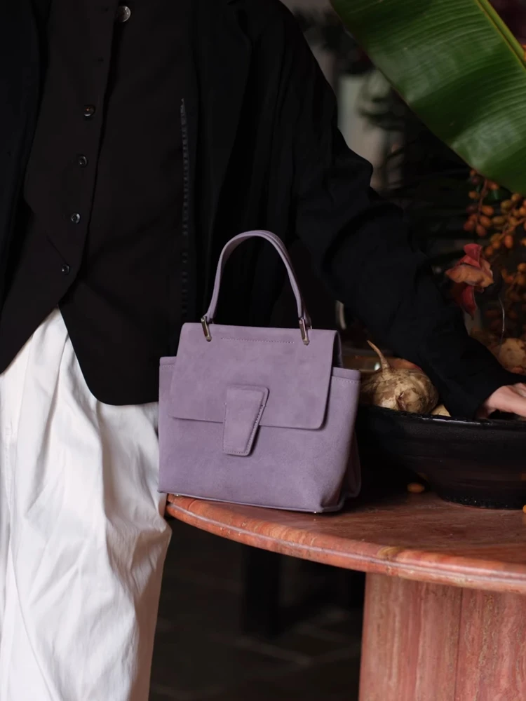 Purple Fashion Genuine Leather Women Tote Bag\Handbag Simple Real Leather Lady Shoulder Crossbody Bag New