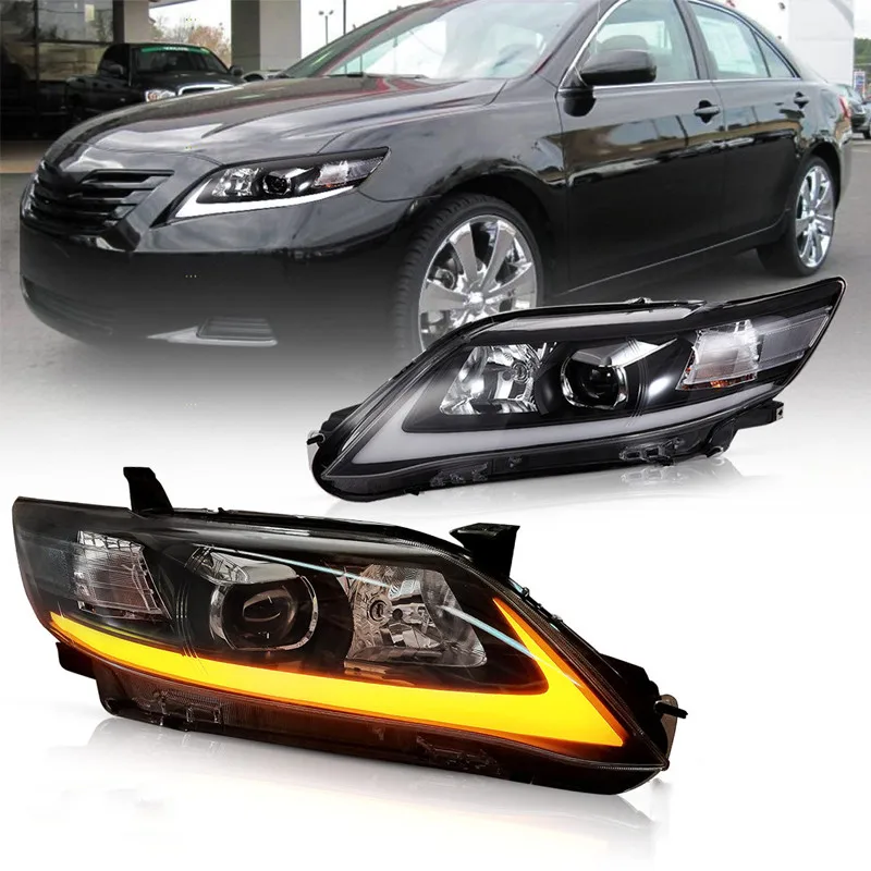 

1 комплект автомобильных светодиодных фар в сборе для Toyota Camry 2009-2011, DRL, дневные ходовые огни, стример, указатель поворота, передняя лампа
