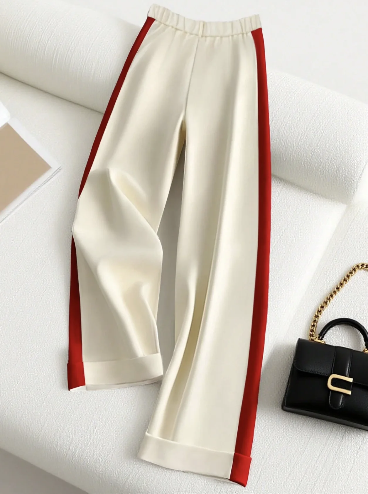 Elegante, modische Freizeit- und Outdoor-Sport-Hose für Damen, schlank geschnitten, vielseitig einsetzbar, im koreanischen und europäischen Stil (ohne Gürtel) – Detail 2