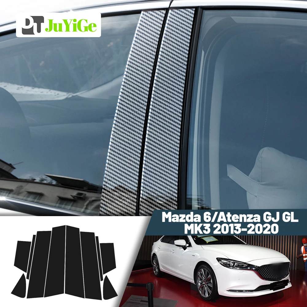 

Glossy Black Carbon Fiber Window Door Deal B C Pillar Post Cover Sticker For Mazda 6 Atenza GJ GL MK3 2013-2020 2014 2015