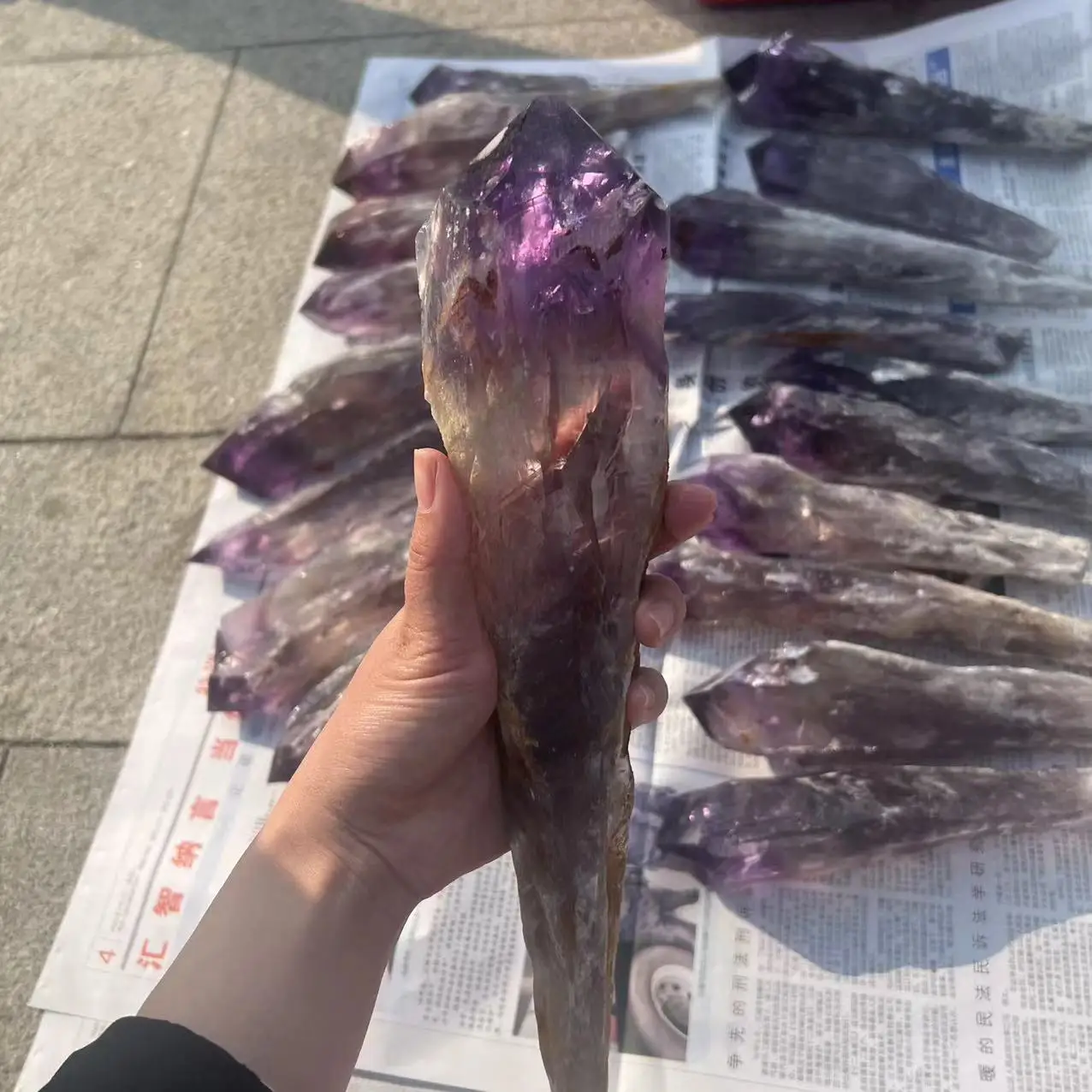 

Natural Brazil Skeletal Amethyst Cluster Scepter Quartz Crystal Wand Point Mineral Specimen