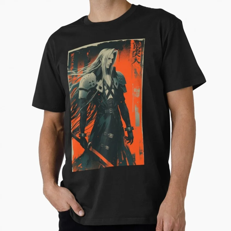 

One Winged Archangel Sephiroth Final fantasy Gift t shirt for Gamer Men's 100% cotton O-Neck Short Sleeve Graphic clothes S-6XL