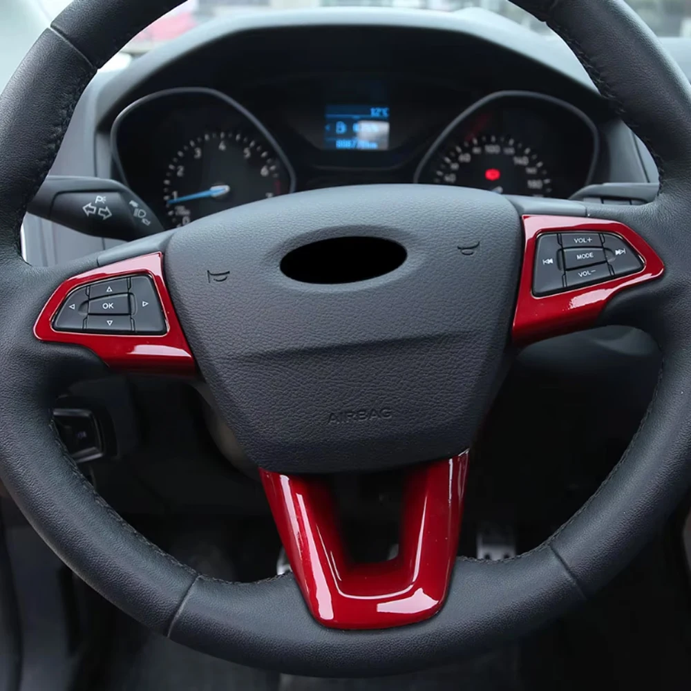 3pcs/set ABS Car Steering Wheel Sequins cover trim for Ford Focus 3 MK3 2015 - 2018 Car Stickers Accessories