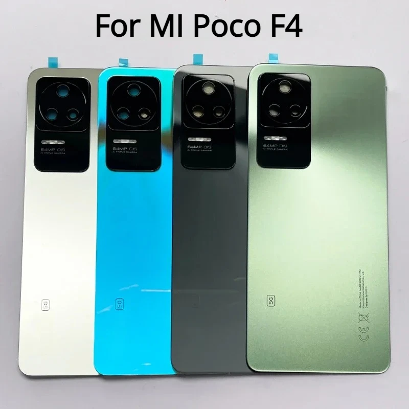 For Xiaomi Poco F4 Mi Back Door Replacement Hard Battery Case, Rear Housing Cover With Adhesive