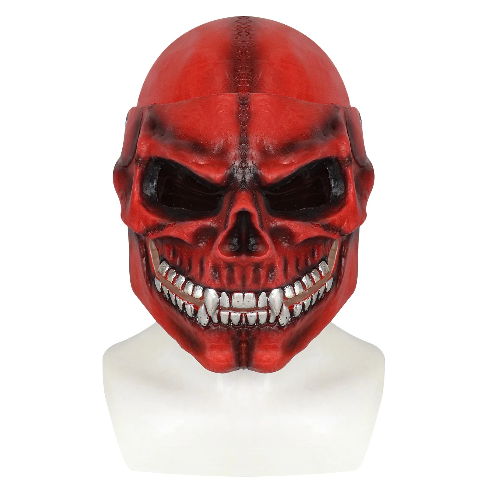 Realistico raccapricciante spaventoso horror adulto teschio casco scheletro maschera a testa intera per costume cosplay di Halloween accessorio per feste fantasia