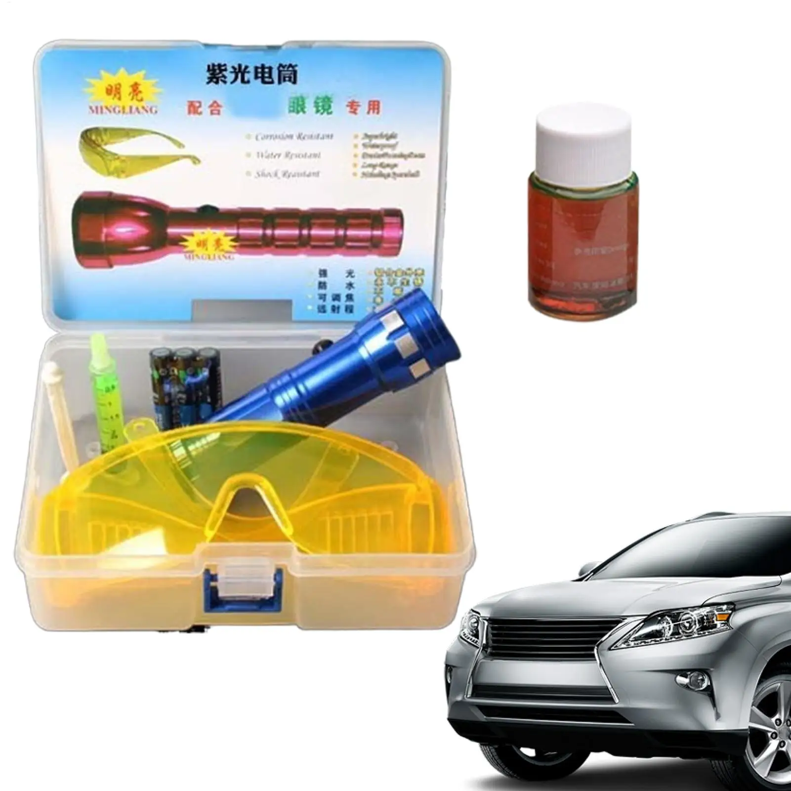 

Refrigerant Leak Detector Kit Air Conditioner Leak Test Flashlight Versatile High-Efficiency Professional Car Leakage Tester for