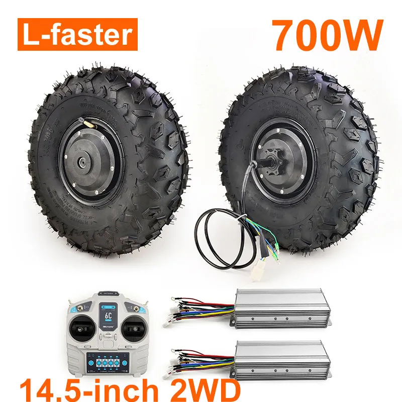 14.5 Inch 2WD Off-Road Wheel Hub Motor Kit Remote Control Mini Electric Golf Cart Conversion DIY Scooter Power System Gear