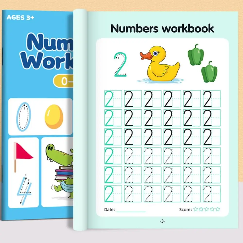 0-100 Numbers Workbook Pen Control Training Daily Exercise Book Learning Writing Skills 48 Pages Calligraphy Practice Books