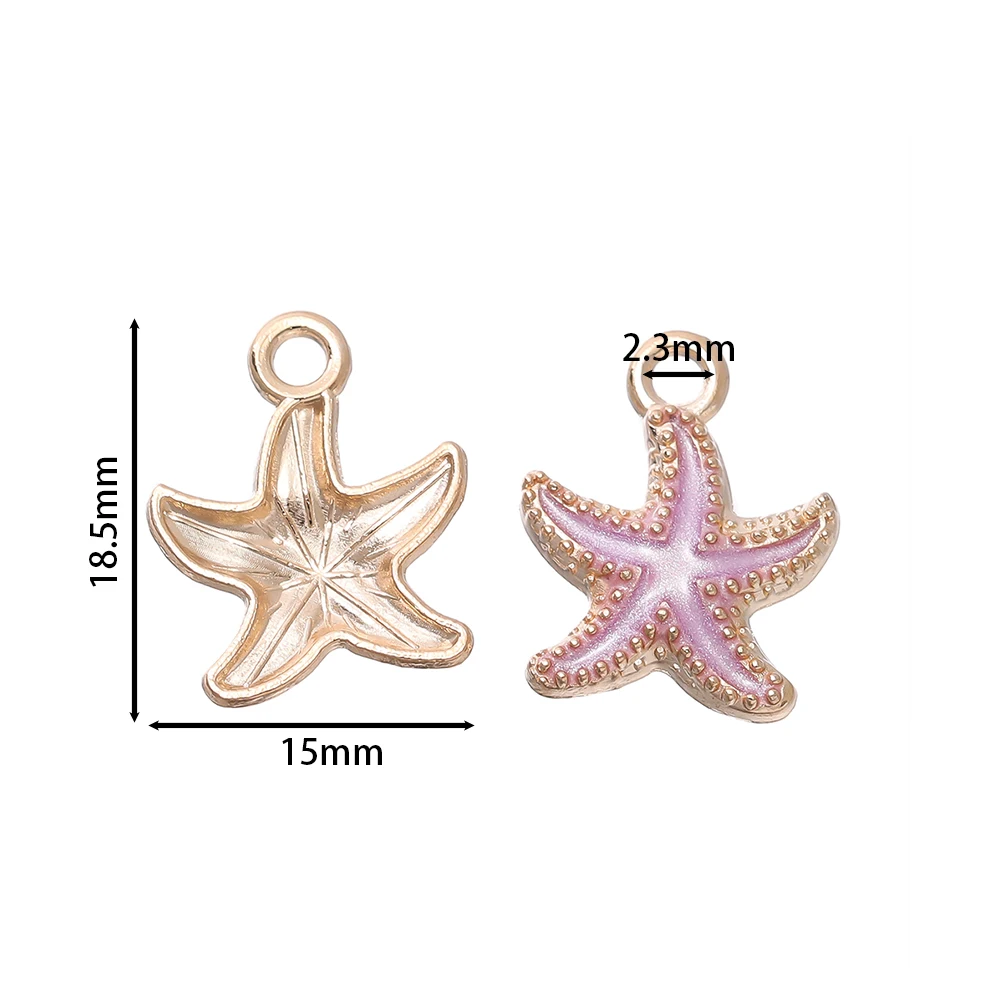 10pcs/lot Starfish Charms Pendants For DIY Crafting Anklet Bracelet Necklace Jewelry Making Accessories Supplies Handmade