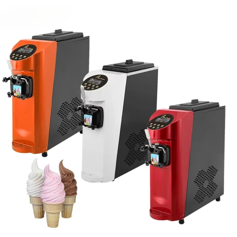 Single Turkish Soft Serve Ice Cream Machine Maker Automatic Frozen Liquid Nitrogen Korean American Ice Cream Machine Dispenser