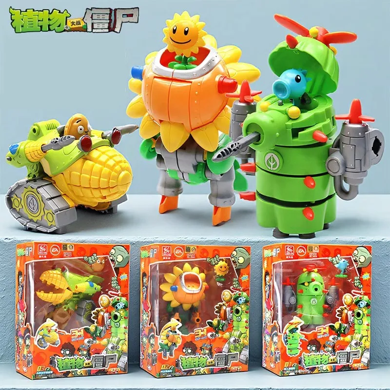 3 in 1 Plants vs Zombies Transform Combined Robot Action Figures