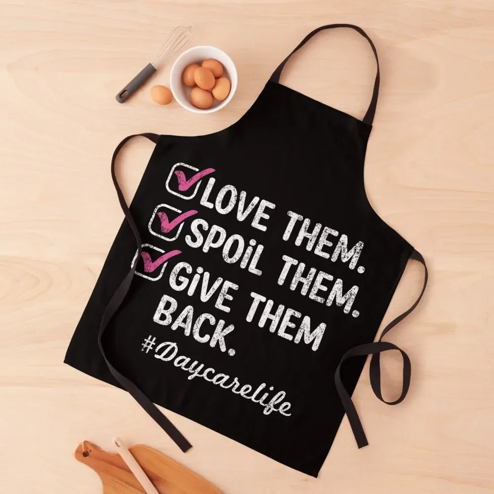 

Love Spoil Daycare Provider Childcare Teacher Appreciation Apron Waterproof women Manicurists Kitchen Apras Man Apron