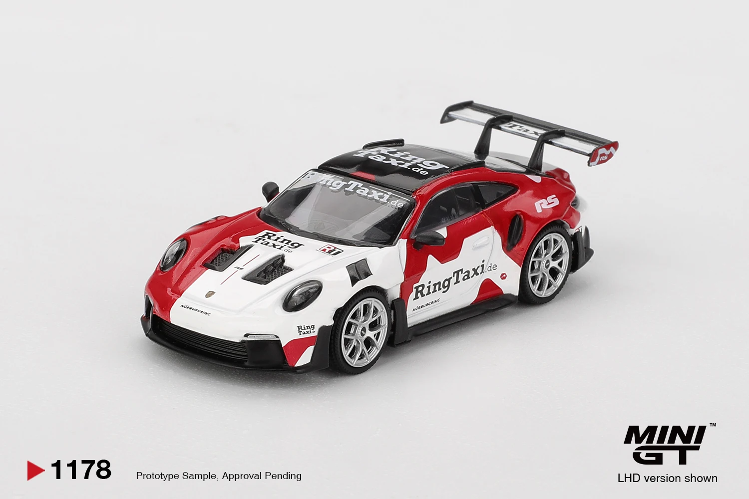 

MINIGT 1/64 Porsche 911(992) GT3 RS Weissach RingTaxi.com MGT01178-CH Металлическая модель автомобиля из сплава, игрушка для мальчиков
