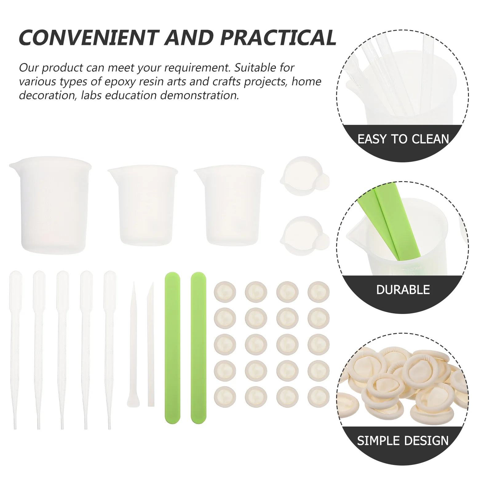1 مجموعة من كوب خلط السيليكون الممتاز لراتنجات الايبوكسي الكريستالية الحرفية صنع المجوهرات ذاتية الصنع توريد مجموعة أدوات توزيع الإيبوكسي