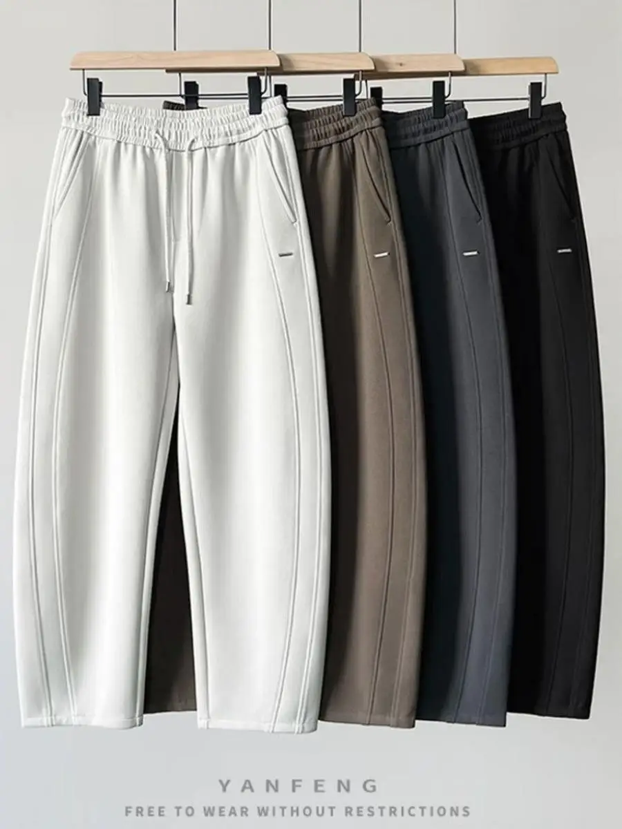 

Мужские модные осенние брюки свободного кроя из легкого хлопка, повседневные, унисекс, цветные спортивные штаны