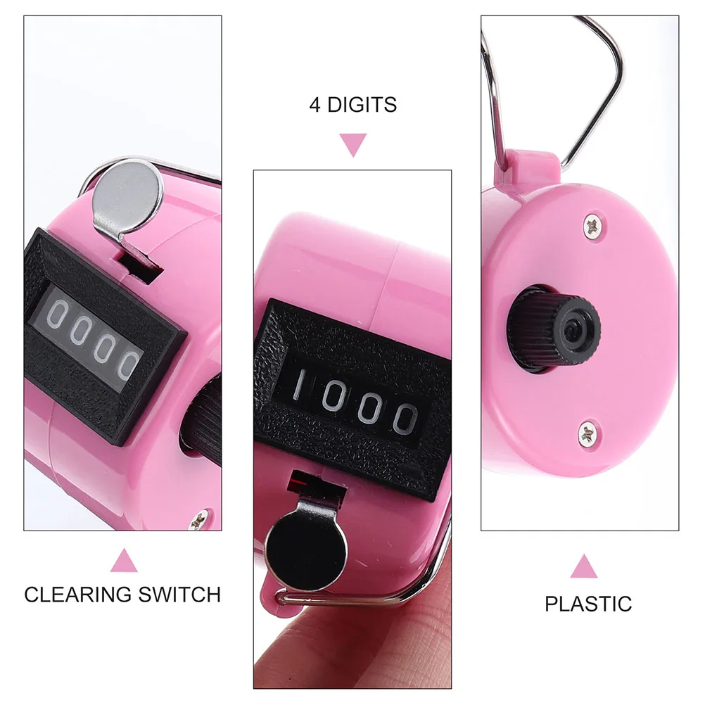 

4 pcs 4 Mechanical Handheld Tally Manual Plastic Clicker Durable Compact Easy Operate Portable Fitness Gadget Counting