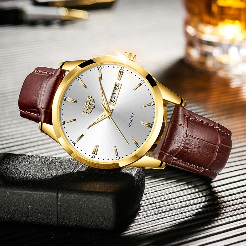 LIGE Mens Wristwatch New Original Fashion Luminous Men Watches Waterproof Clock Weekly Calendar Simple Men Sports Watches Reloj