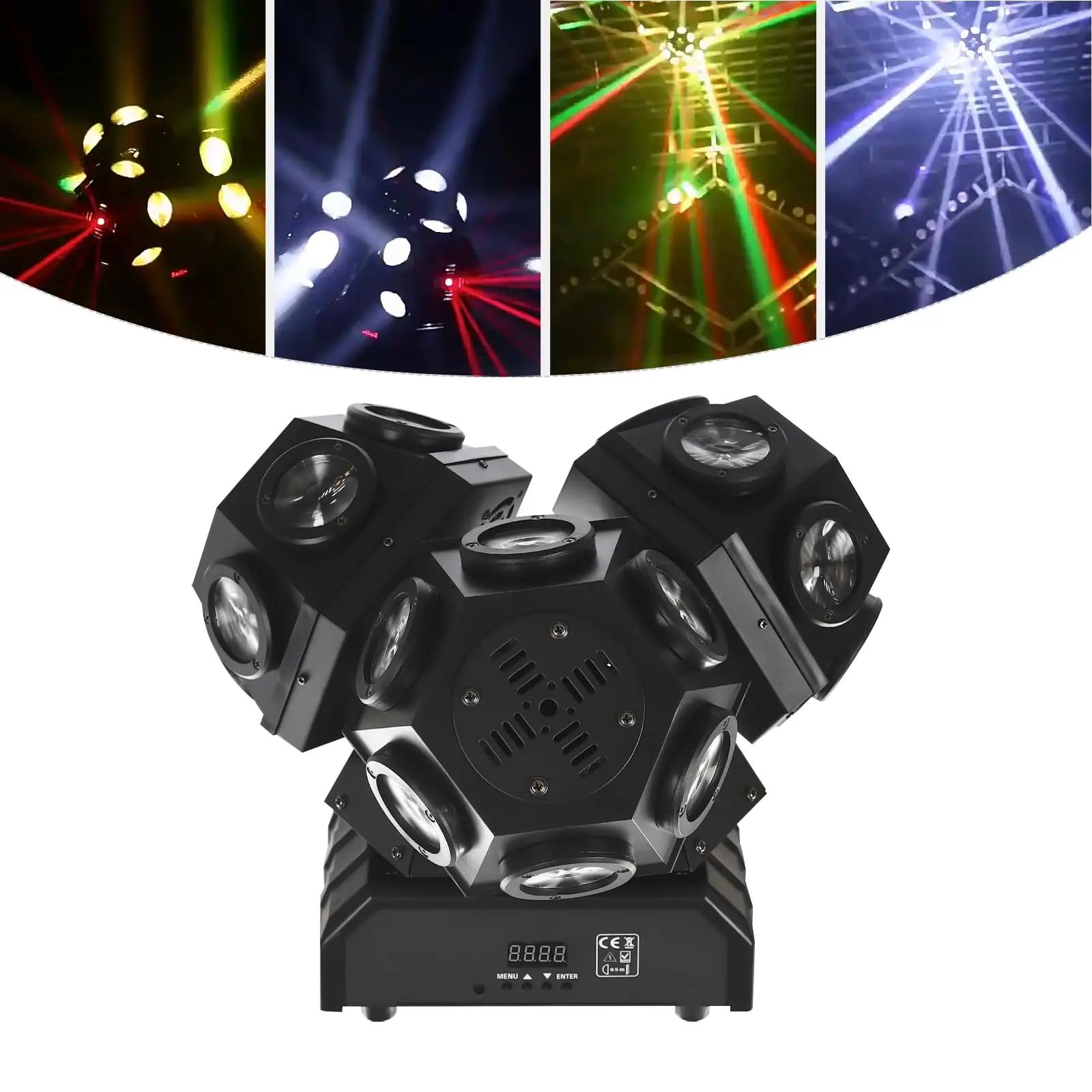 180W Moving Head Disco Light 3-Head RGBW DMX512 DJ Party Lights Beam LED Rotating Moving Head Stage