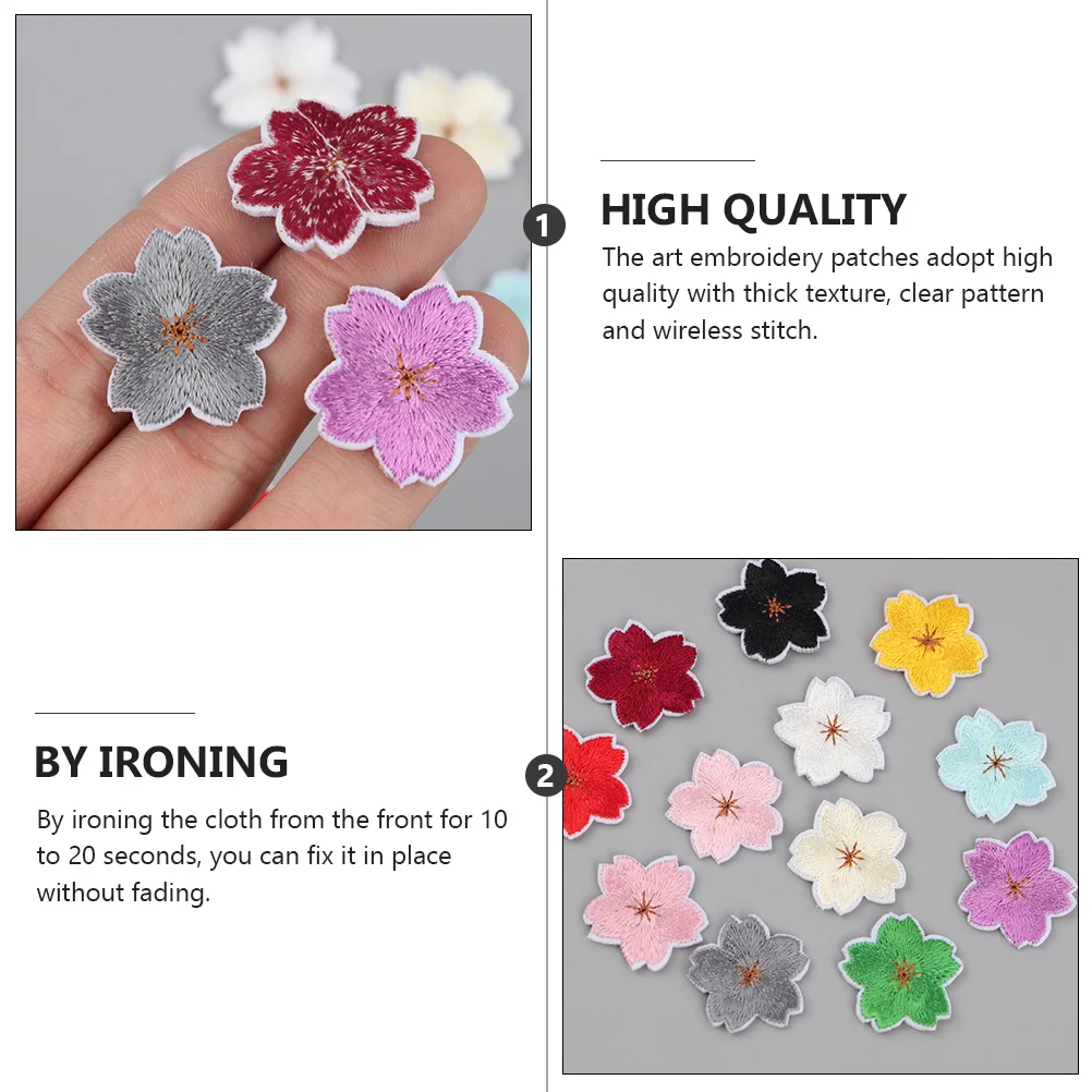 24 Pcs Adhesive Flower Patches Hot Melt Embroidery Garment Accessories Thick Texture Clear Design Iron On Sew Safe Unique